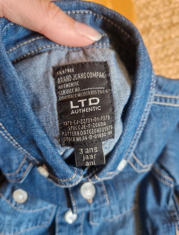 Jolie ensemble chemise en jean et jean rose fille sergent major 3 ans - photo numéro 4