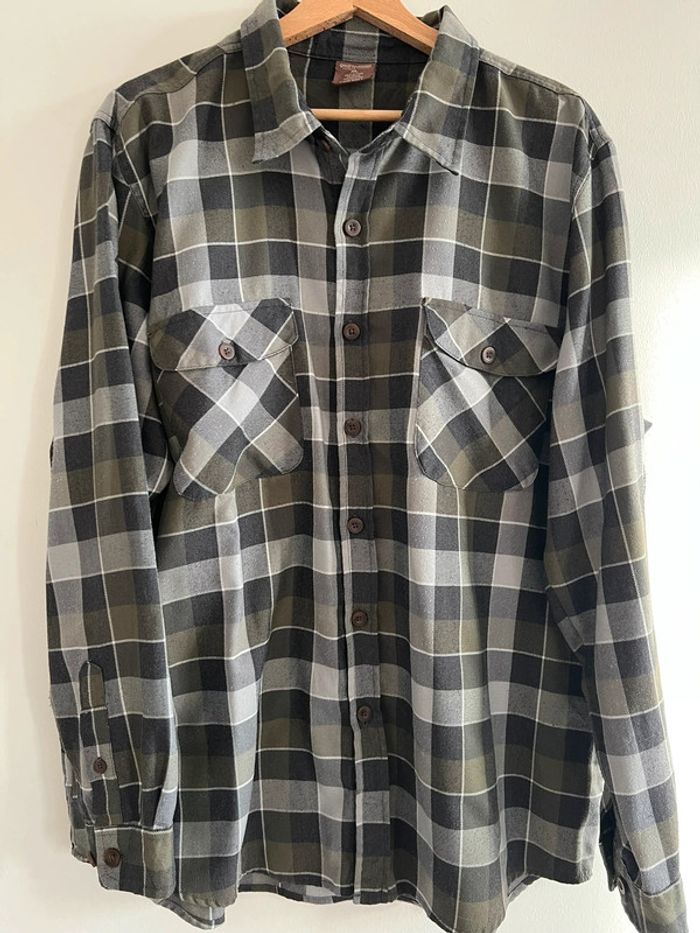 Chemise Great Northwest ( vintage dressing ) coton / flanelle taille XL couleur noir gris & kaki - photo numéro 2