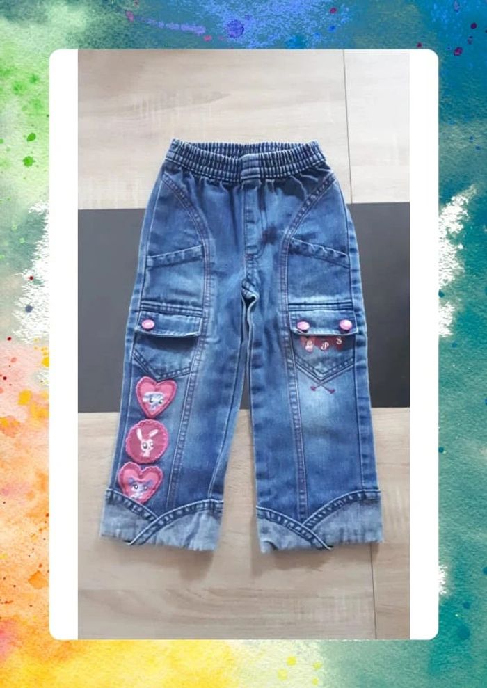 Lot 5 pantalons + 1 short en jeans 2 ans - photo numéro 3