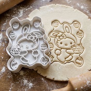 Emporte-pièce Hello Kitty Lapin Pâques, Découpoir Biscuit Pâte à Sucre