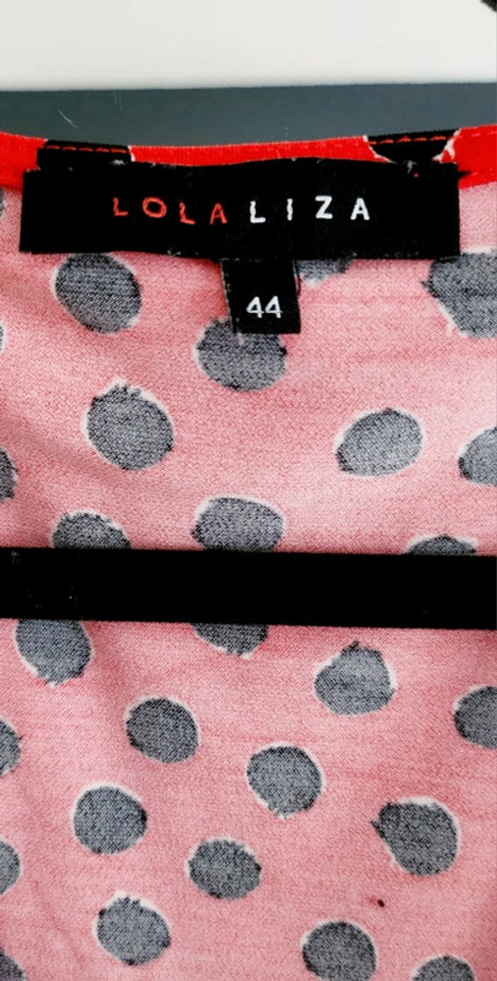 T-shirt manches courtes femme cache-coeur rouge et noir taille 44 Lola et Liza - photo numéro 3