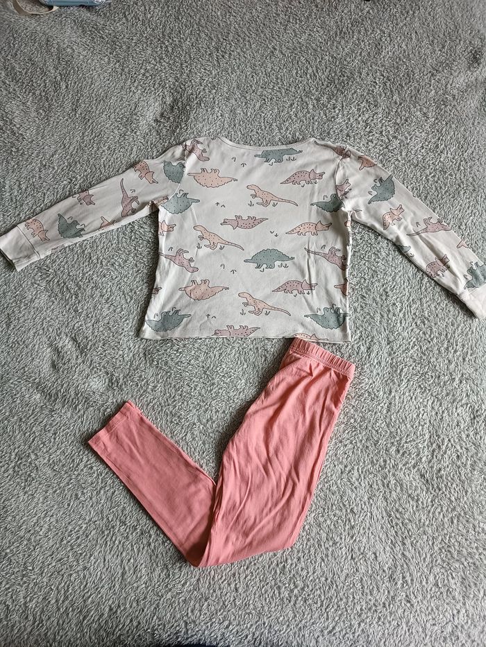 Pyjama fille 8 ans manches longues,  coton doux motif dinosaures confortable nuit - photo numéro 4
