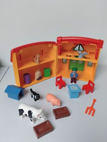 PLAYMOBIL 123 Ferme Transportable 6962 Junior Complet🐄