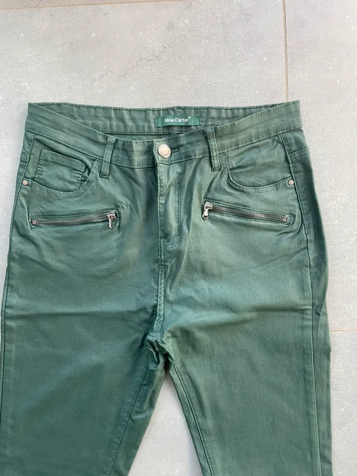 Pantalon effet huilé vert - photo numéro 3