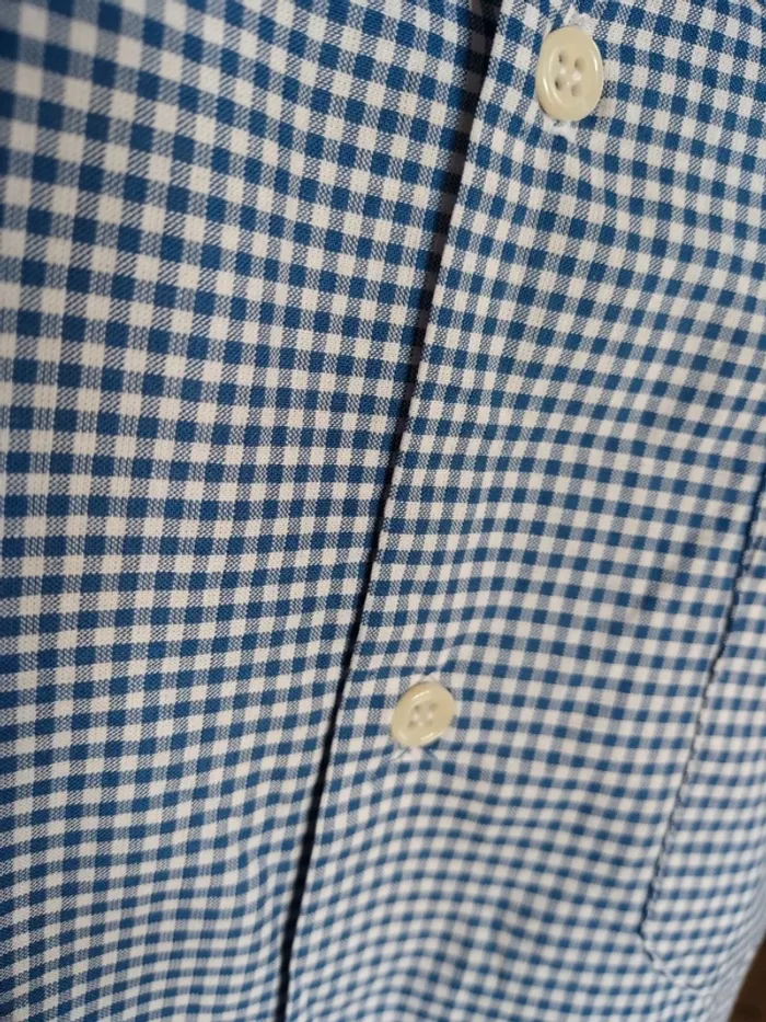 Chemise chemisier tunique printemps été automne vichy bleu marine vintage retro - photo numéro 2