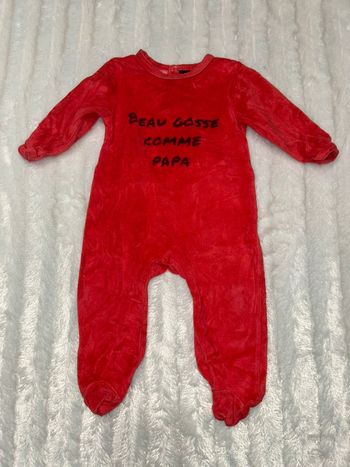 Pyjama polaire rouge une pièce