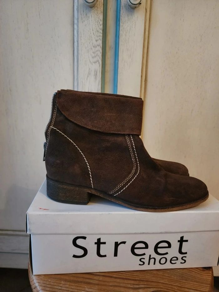 Bottines marrons en cuir - photo numéro 2