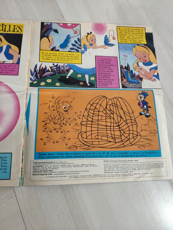Le petit monde merveilleux de Walt Disney Pinocchio magazine 12 vintage 1981 - photo numéro 5