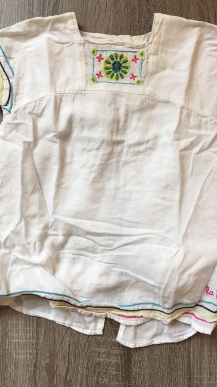 Jolie robe manches courtes brodée/ la compagnie des petits/ 12 mois