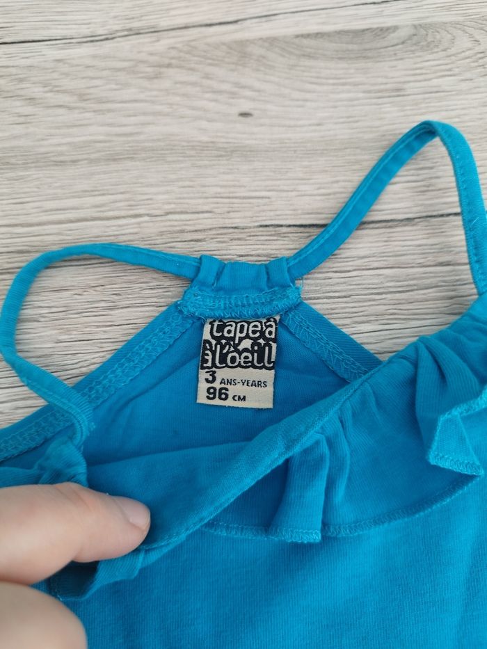 Débardeur turquoise fille 3 ans - photo numéro 3