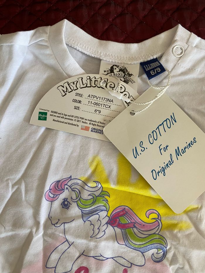 Ensemble tee shirt et short Little Poney 6 9 mois Original Marines - photo numéro 4