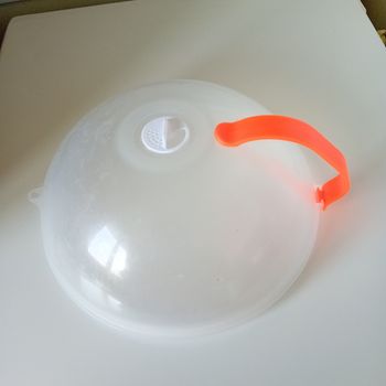 Faby27800 Cloche transparente avec poignée orange - pour micro-onde