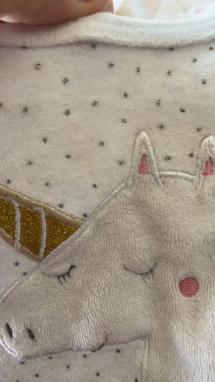 Pyjama velours fille 6 mois - photo numéro 3