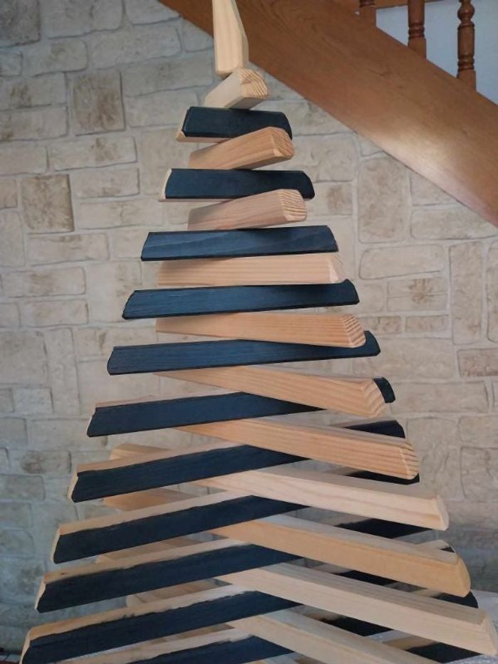 Sapin  en Bois modulable / Artisanat du Bois / Gaussin Gérard / 31 pièces