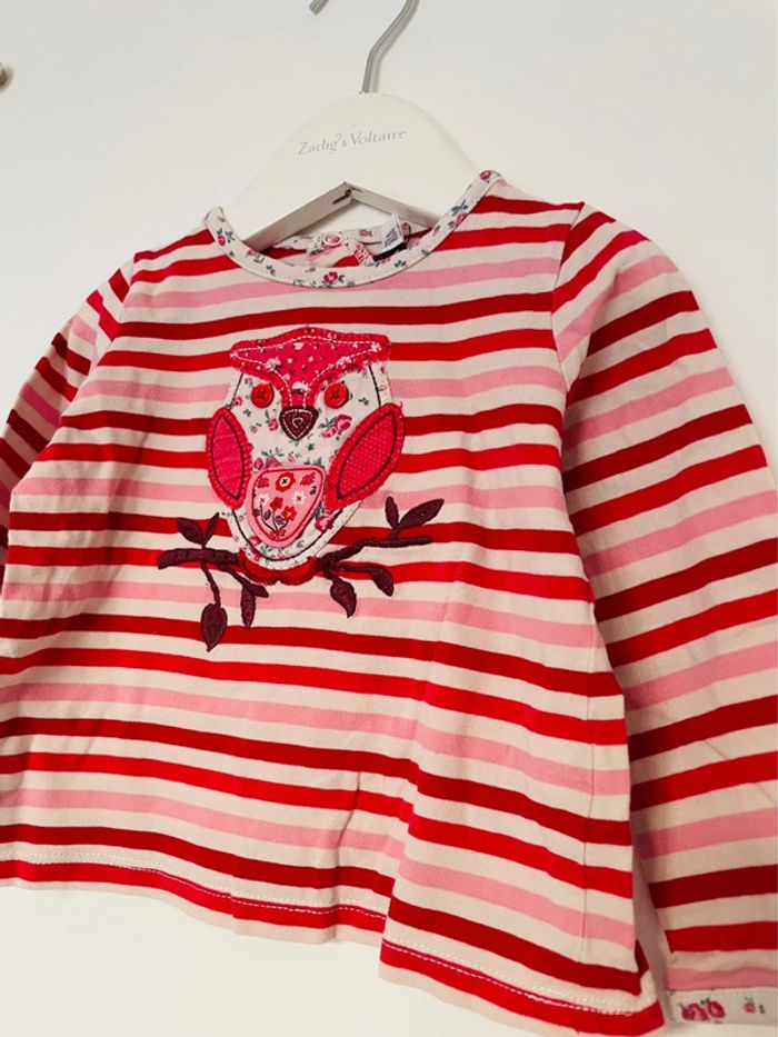 Tee shirt manche longue 18 mois à rayure fille bébé sergent major - photo numéro 2
