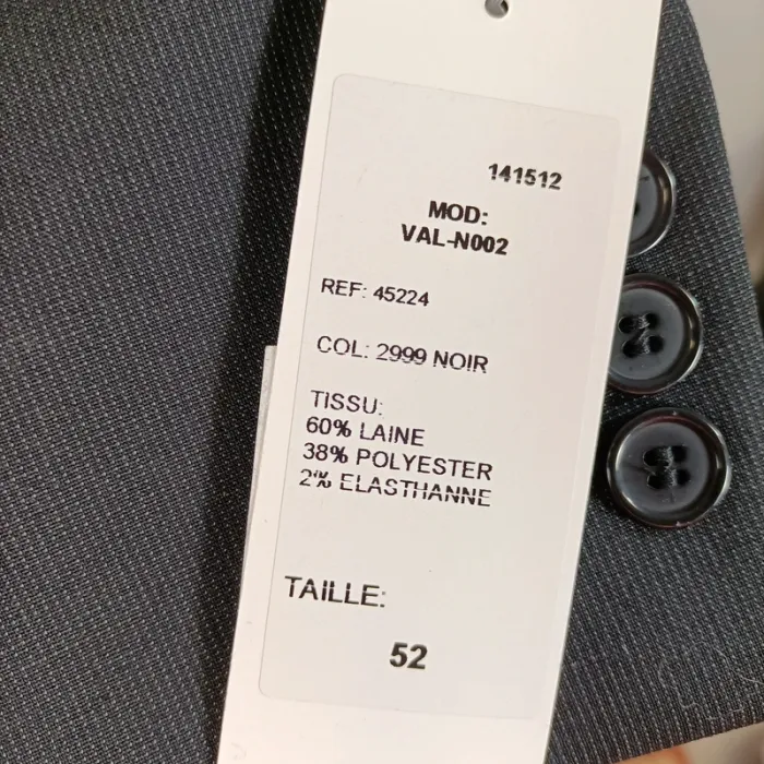 Veste de costume noire VAL-N0002 taille 52 A494 - photo numéro 6