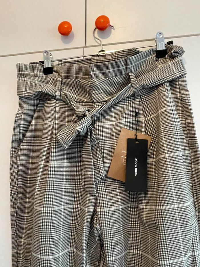 Pantalon à pinces quadrillé taille xs vero moda - photo numéro 2