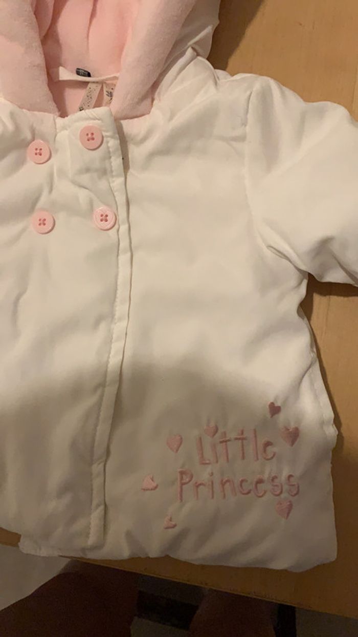 Manteau épais fille 1 mois couleur blanc et rose - photo numéro 2