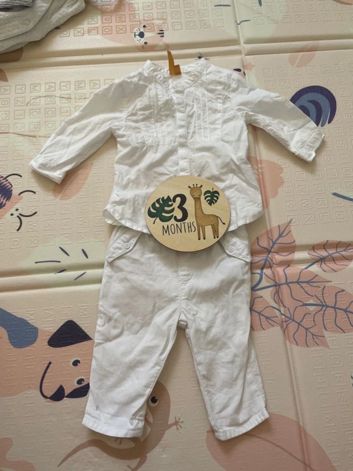 Tenue ensemble mariage bébé garçon orchestra 3 mois blanc