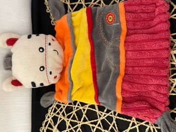 Doudou plat zèbre NICOTOY rouge jaune