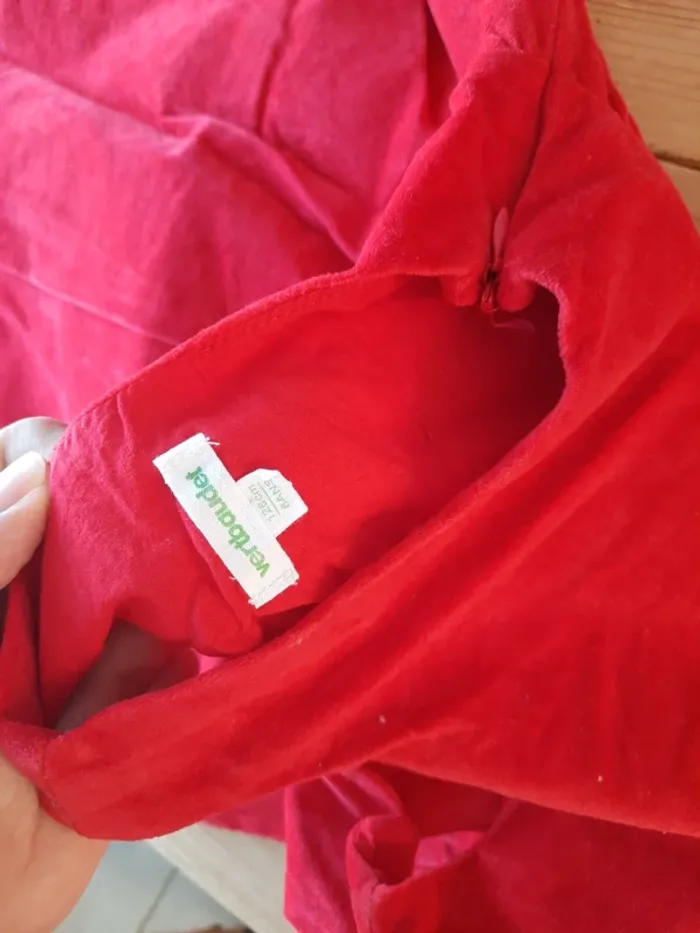Robe de fête rouge velour - photo numéro 3