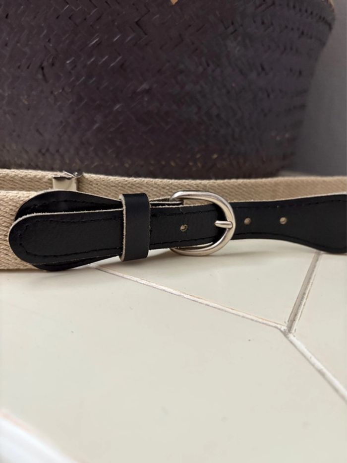 Ceinture Australian safari - tissu + cuir - comme neuve - taille 65 cm - photo numéro 3