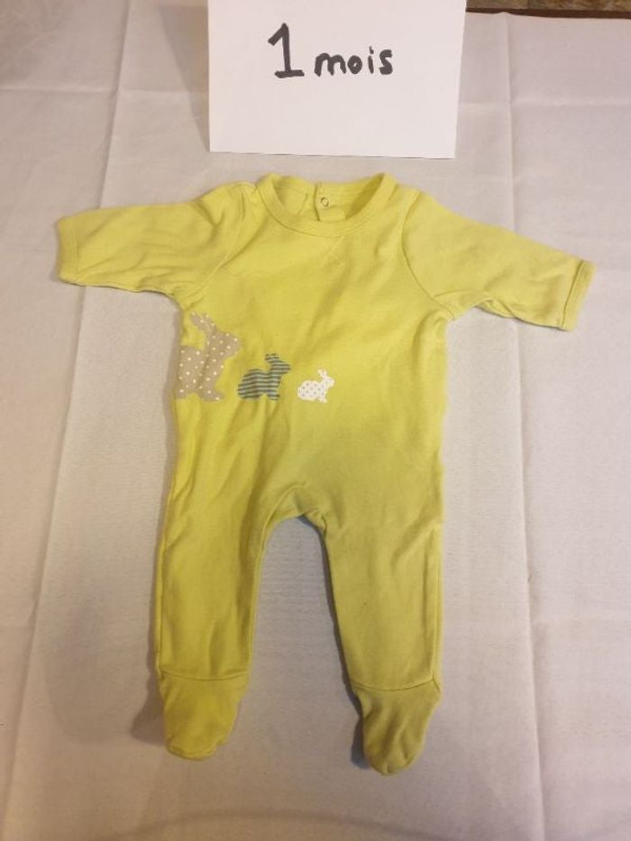 Pyjama vert 1 mois lapin