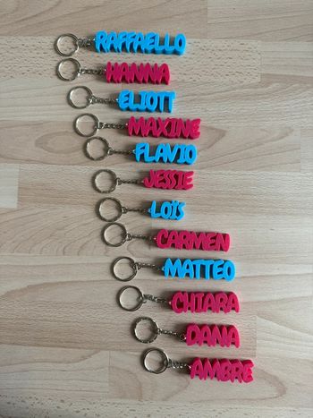 Porte clef prénom en 3d