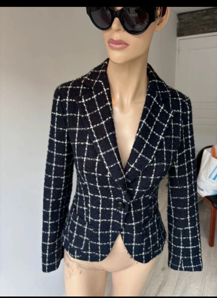Veste Zara à carreaux style tailleur – Taille M - photo numéro 4