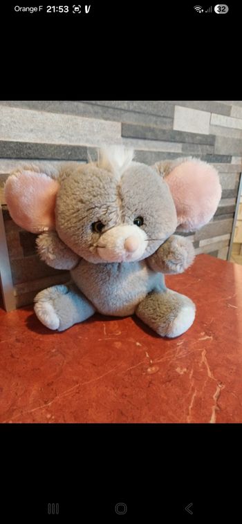 Peluche souris grise