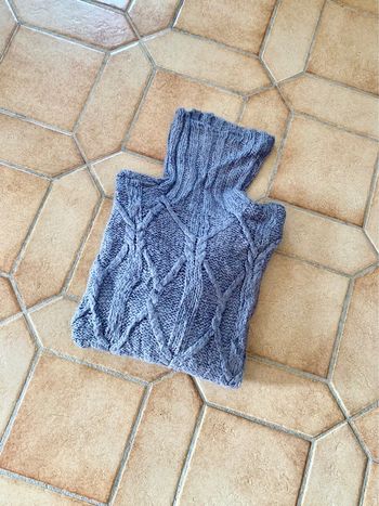 Pull col roulé hand knit vintage Y2k torsadé laine / wool