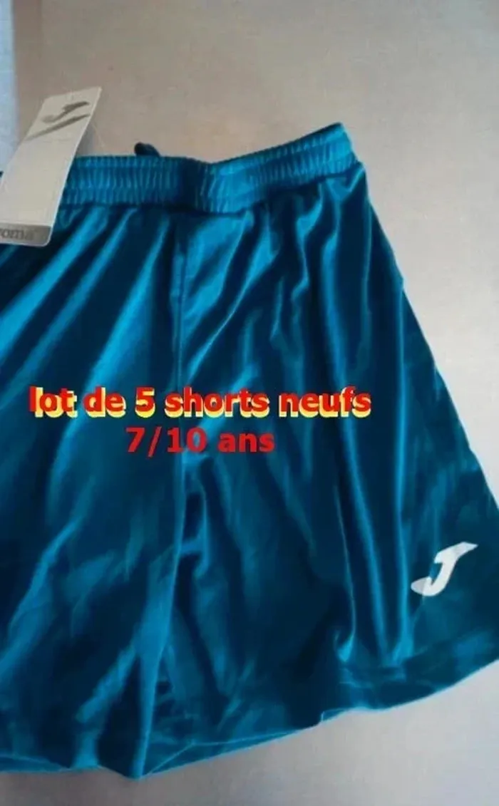 Lot 5 shorts Joma 3/4 XS neufs