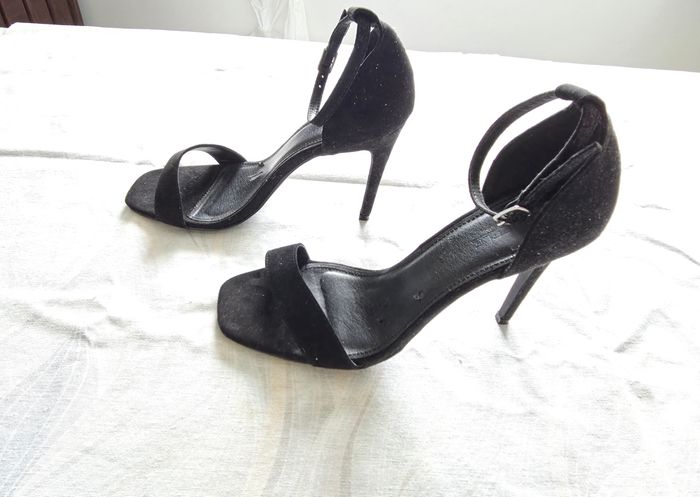 Truffle Collection Sandales Talons Suédine Noir Bon État 39 - photo numéro 3