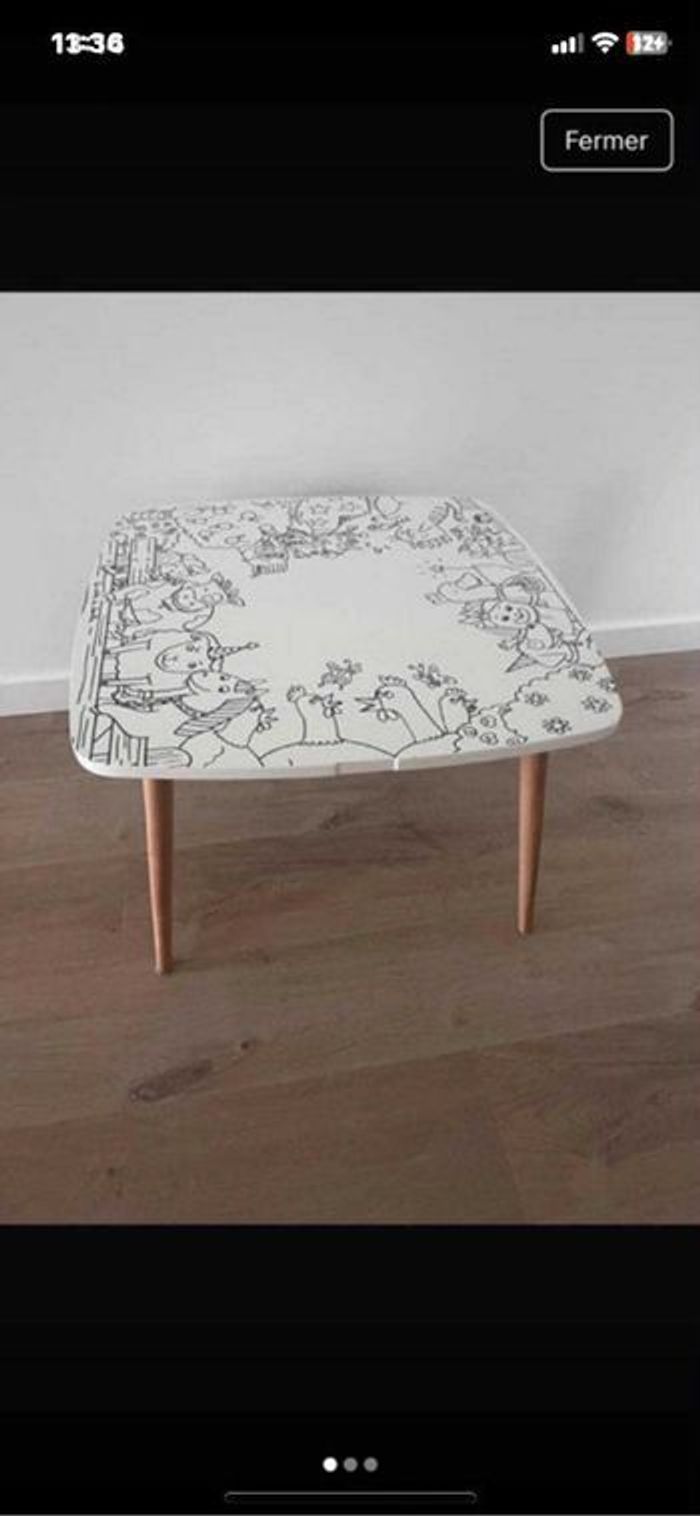 Table enfant à colorier / effaçable  60/60/40 - photo numéro 2