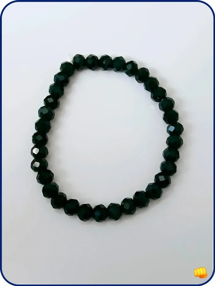 Bracelet perles de verre noir – lumineux, tendance et original - photo numéro 2