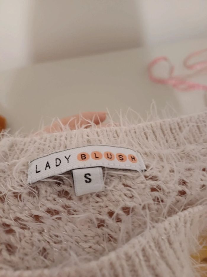 Pull rose clair ajouré tout doux Lady Blush taille S/M 36/38 - photo numéro 8