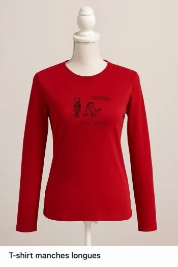 T-shirt manches longues rouge Cache Cache - Taille 2 (équiv. M)