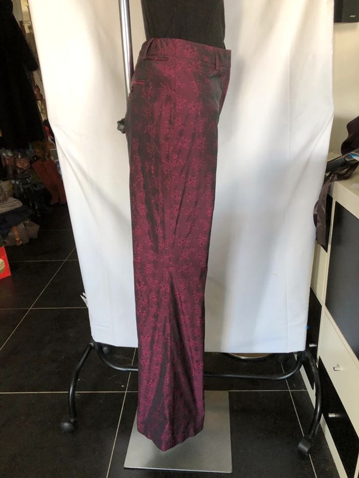Pantalon violet en satin taille 34 comme neuf - photo numéro 2