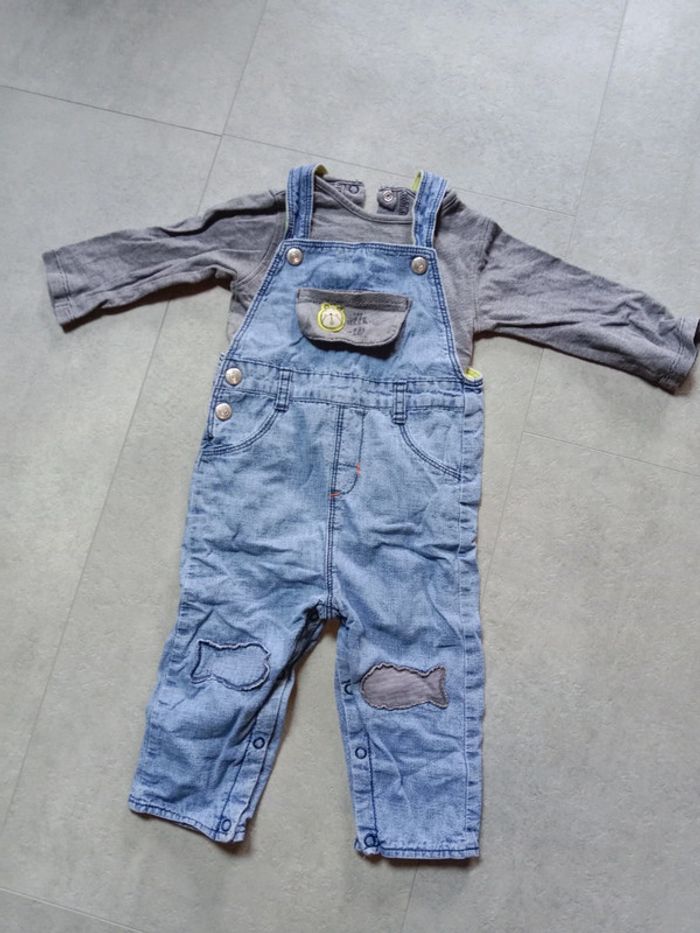 Ensemble salopette + body, 6 mois