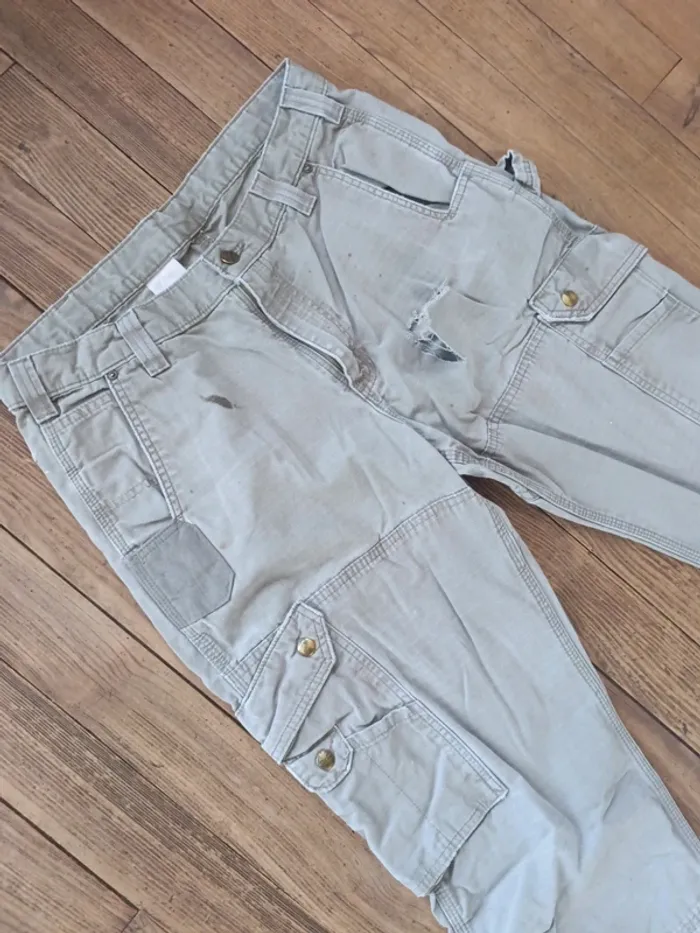 Pantalon jean Carhartt Workwear relaxed-fit cargo W34 - photo numéro 8