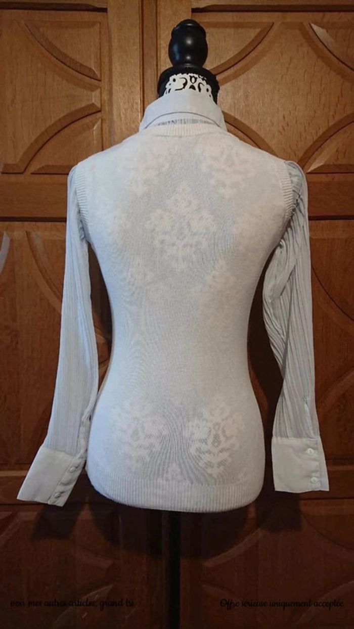 Chemise polo mi-saison Basic casual tendance blanche Joyx Collection taille 36 - photo numéro 4