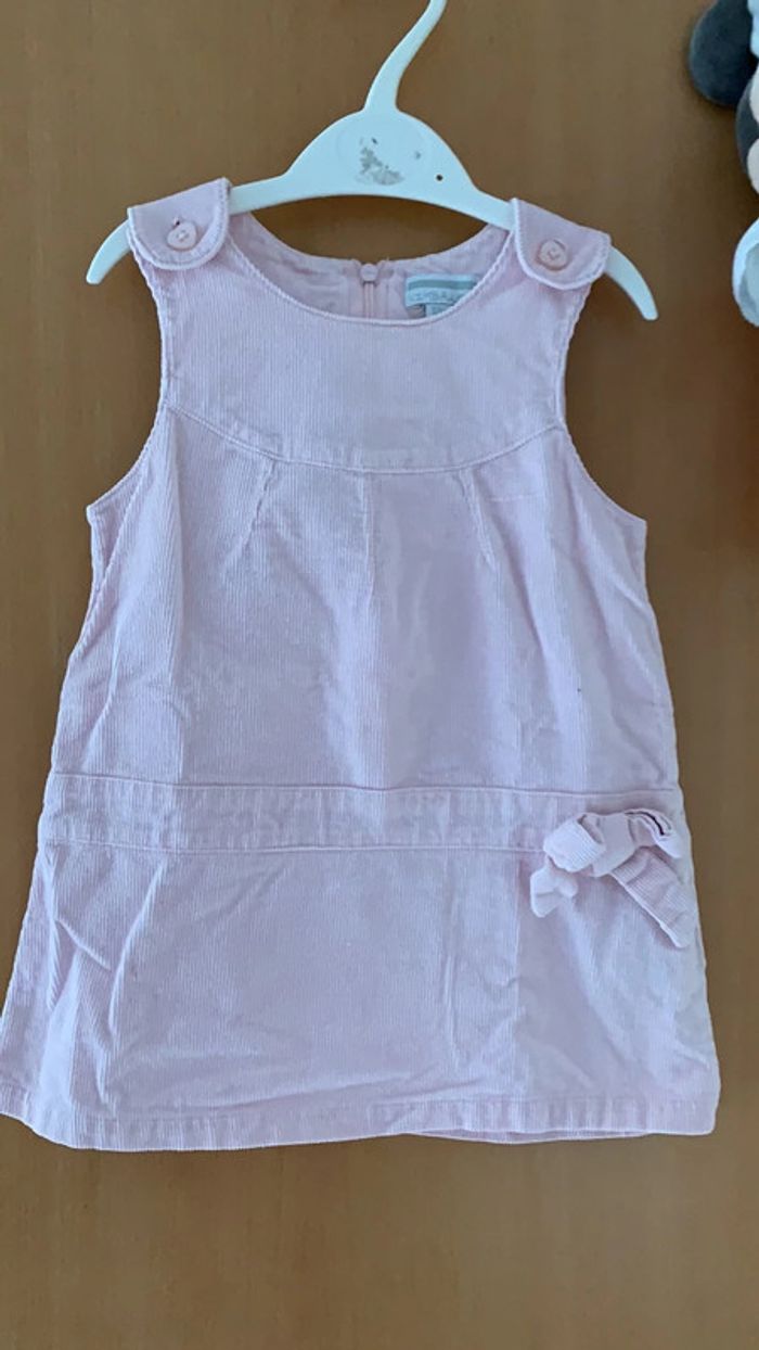 Robe rose pâle en velours 12 mois - photo numéro 2