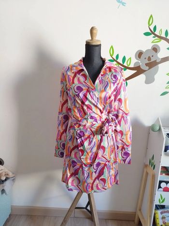 Robe satinée portefeuille femme