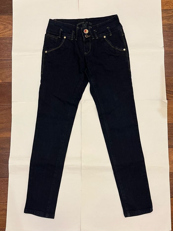 Jean bleu brut morgan vintage taille XS/34 - photo numéro 2