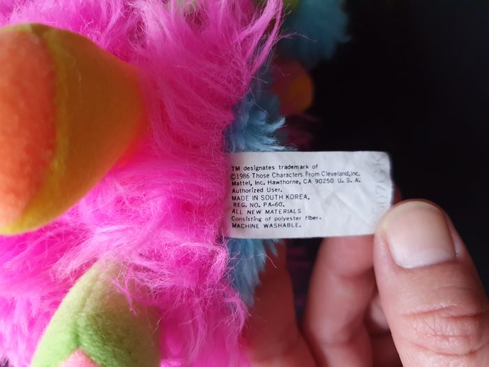 Peluche Puffling Popples rose et bleu Mattel 1986 - photo numéro 6