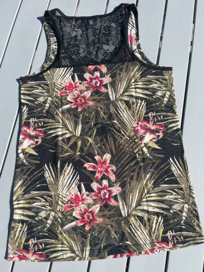 Débardeur noir fleuri Miss Liberto - photo numéro 4