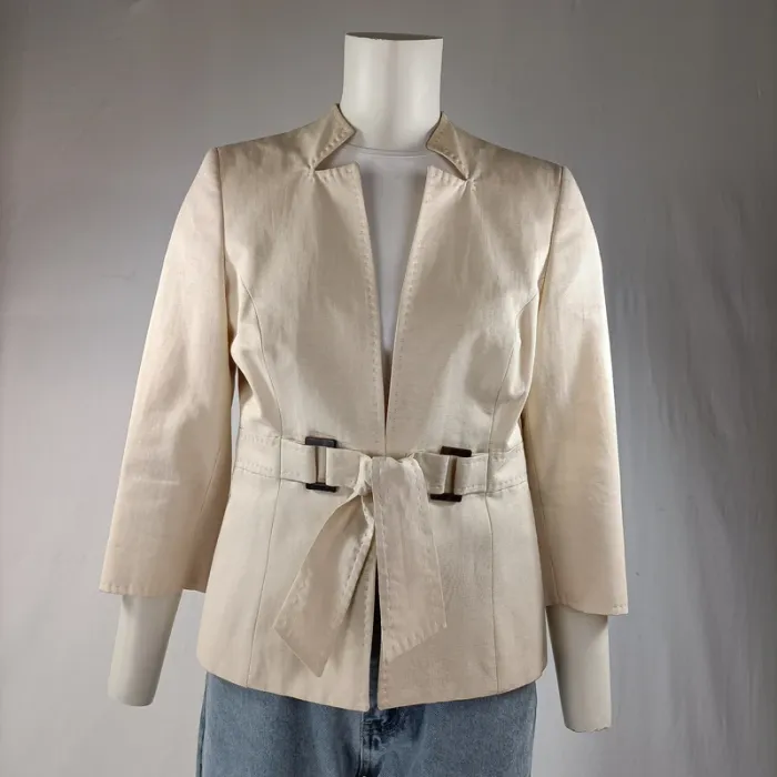 Veste cintrée , habillée élégante blanc cassé, crème- 1 2 3 - ceinture Taille 38 - LE - photo numéro 2