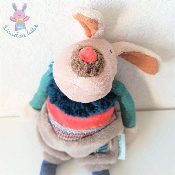 Doudou Chien Les Zig et Zag bleu gris coloré 39 cm Moulin Roty - photo numéro 2