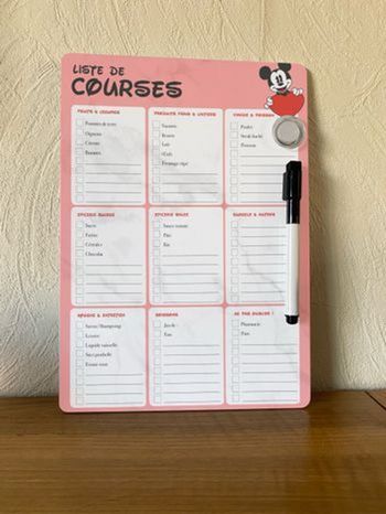 Liste de courses à accrocher au frigo