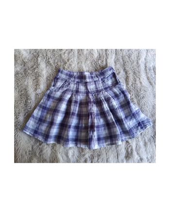 Jupe plissée été à carreaux violets 6 ans - okaidi